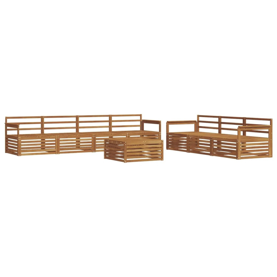 vidaXL Outdoor-Sofagarnitur 8-teilig aus Akazienholz in Natur/Braun mit Tisch und Sitzkissen - Bild 2