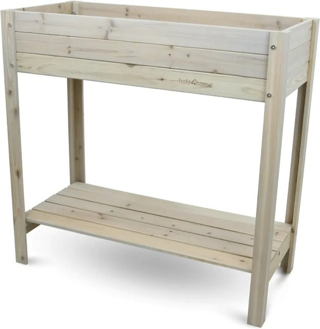 DELUKE Hochbeet KLEO aus Tannenholz in Grauweiß für Balkon und Garten - Bild 1