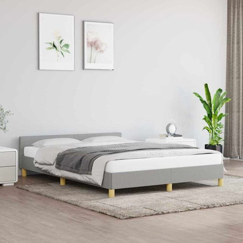 Polsterbett vidaxl in Grau aus Stoff und Holzwerkstoff, B/T/H: 140 x 200 cm - Bild 1