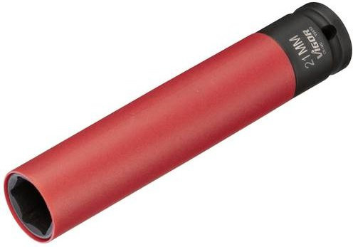 Vigour V5932 Außen-Sechskant Steckschlüsseleinsatz 21 mm mit 1/2 Zoll Antrieb in Rot - Bild 1