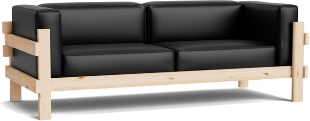 Normann Copenhagen Kube 3-Sitzer Sofa aus Leder in Gelb und Schwarz mit Massivholzrahmen im Mid-Century Design - Bild 1