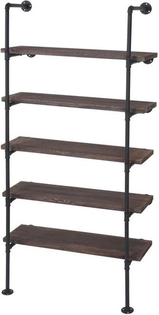 MCW Standregal MCW-C45 in Braun im Industriedesign aus Holz und Metall, H x B x T: 165 x 80 x 28 cm - Bild 2