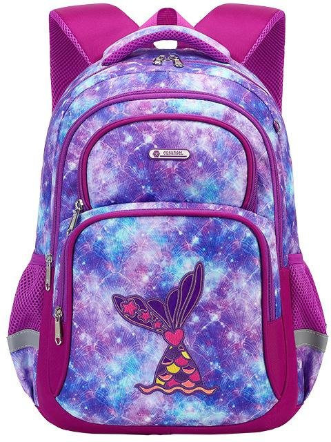 Cusangel Schulrucksack-Set für Kinder mit Dinosaurier und Einhorn Motiven in Lila - Bild 1