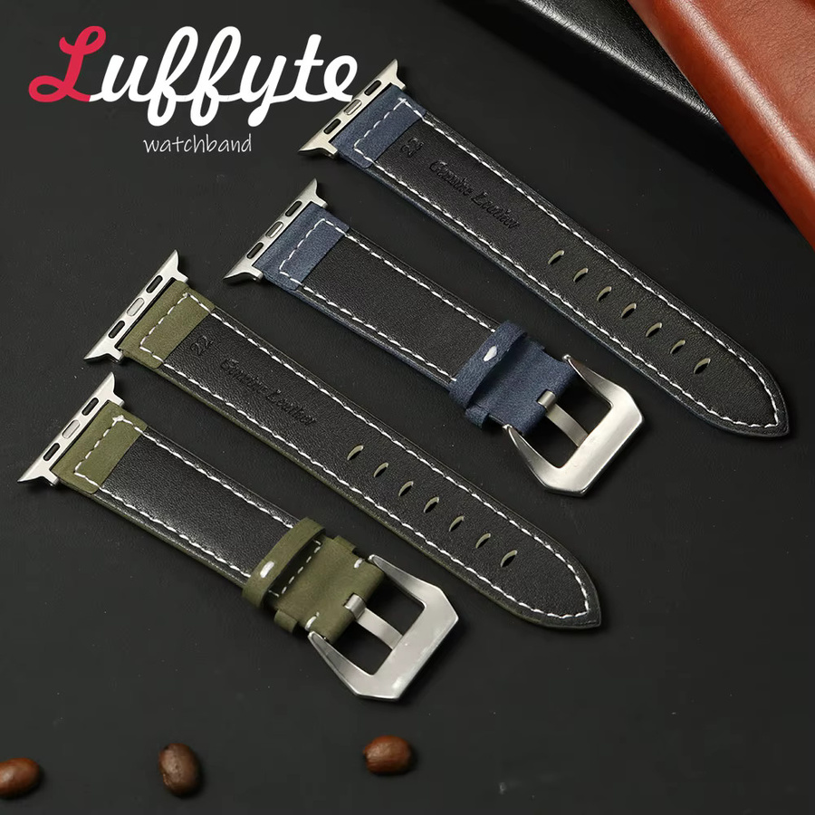 luffyte Uhrenarmband Kunstleder, Herren, Vintage - Bild 1