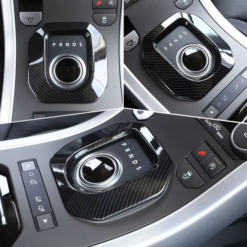 Suetlcoity Carbon Faser Center Konsole Getriebe Shift Panel Rahmen Abdeckung für Land Rover Range Rover Evoque 2014-2017 in Schwarz - Bild 2