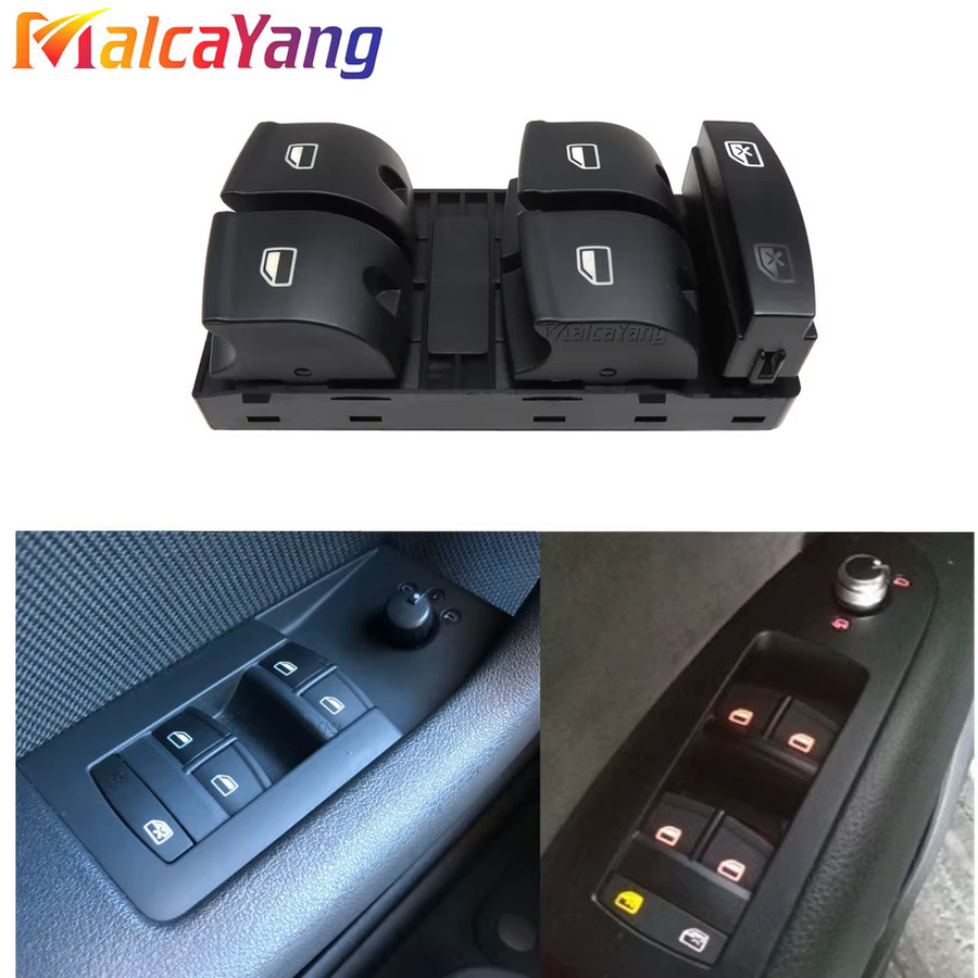 Malcayang Hauptschalter für elektrische Schalttafel in Schwarz für Audi A3 8p Sportback, A6 4F 4G C6, Q7 4L und 4 F0 851F - Bild 2