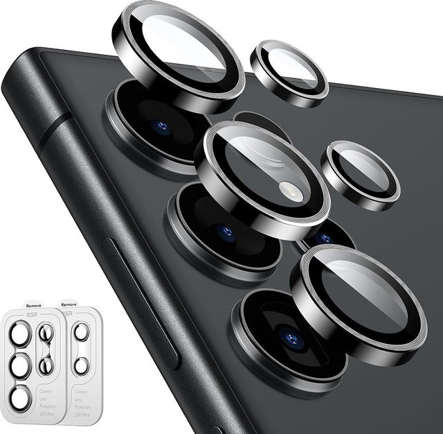 ESR Schutzfolie für die Rückkamera des Samsung Galaxy S24 Ultra S928, gehärtetes Glas, 2er-Set, Schwarz - Bild 1