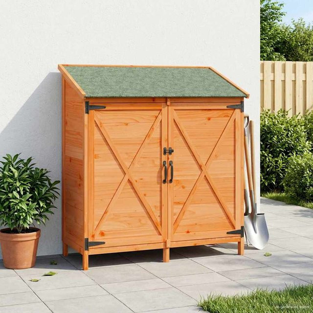 Gartenschuppen VD Home Furnishing aus massivem Fichtenholz in Braun mit Fenster, B/T/H: 106 x 56 x 113,5 cm - Bild 1