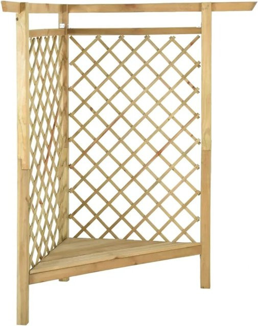vidaXL Eckpergola mit Bank aus imprägniertem Kiefernholz, Farbe: Grün, B/T/H: 166 x 81 x 174 cm - Bild 1