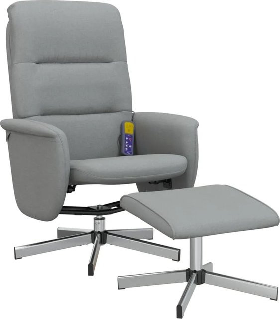 vidaXL Massagesessel Modell 4 mit Fußhocker in Hellgrau aus Stoff - Bild 1