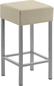 Mayer Sitzmöbel Barhocker 1113 in Beige mit silbernem Metallgestell, B/T/H: 34 x 34 x 65 cm - Bild 1