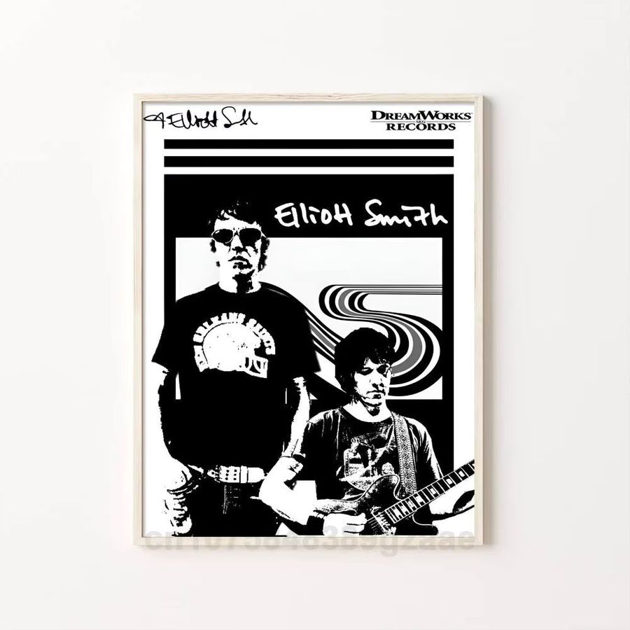 Sänger E-Elliott S-Smith klassisches Anime-Poster aus Papier in Schwarz-Weiß, B/H: 10 x 15 cm - Bild 6