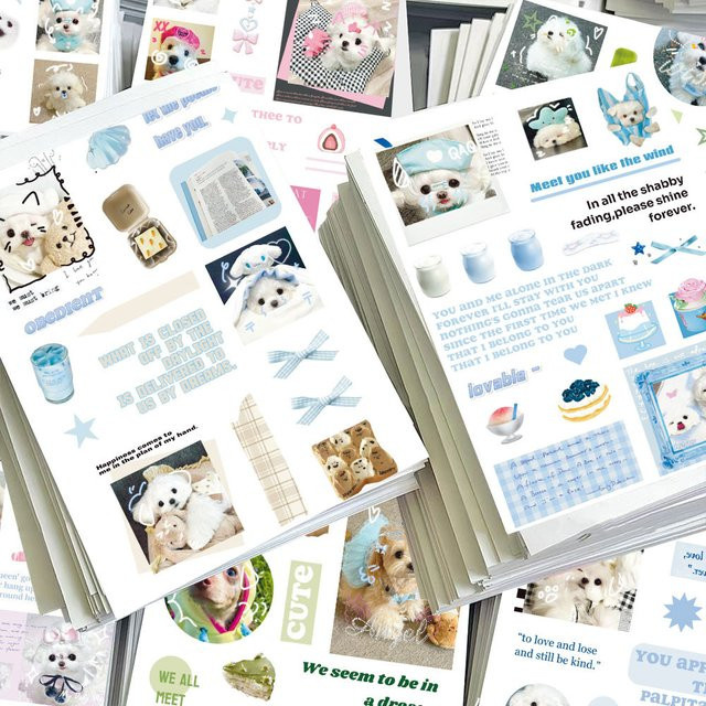 8-teiliges Set niedliche Welpenaufkleber im Ins-Stil von BulingBulingStickers Store in Multicolor zur Dekoration von Handyhüllen, Notizbüchern und Wasserflaschen - Bild 1