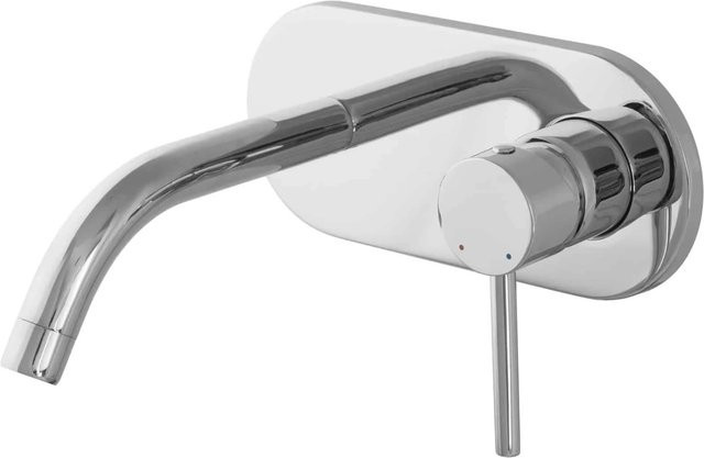 PaulGurkes Waschtischarmatur als Wandbatterie mit Einhebelmischer in Chrom und Silber - Bild 1