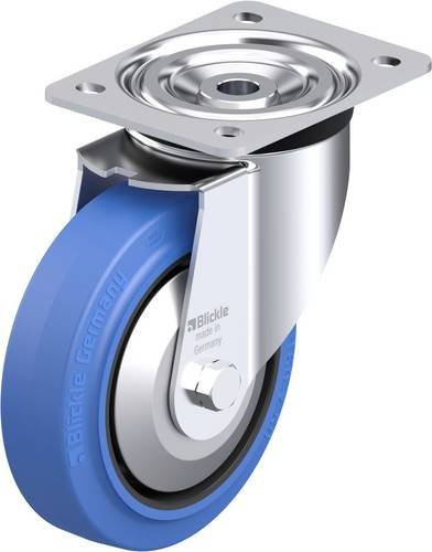 Blickle L-POEV 160KAD-SB-FA Stahlblech-Lenkrolle in Schwarz-Blau mit 160 mm Rad-Durchmesser und 400 kg Tragfähigkeit - Bild 1