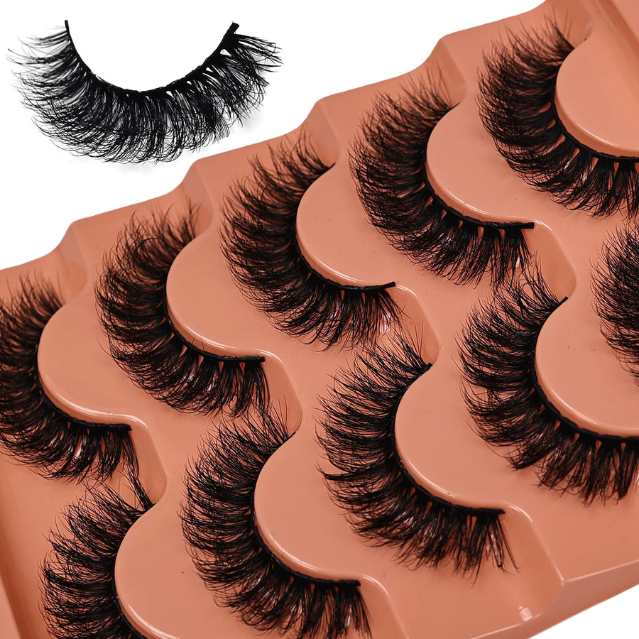 JIEFUXIN Künstliche Wimpern, 5 Paar, Black, Unisex - Bild 2