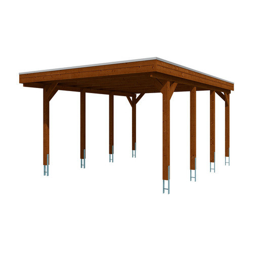 SKANHOLZ Carport Friesland aus Fichte mit EPDM-Dach in Nussbaum Braun, B: 402 cm, T: 555 cm, H: 239 cm - Bild 3