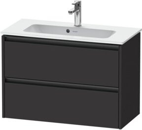 Duravit Waschtischunterschrank Ketho.2 Compact mit 2 Schubladen, wandhängend, Farbe: Grau matt, B: 81 cm, T: 39 cm, H: 54,9 cm - Bild 1
