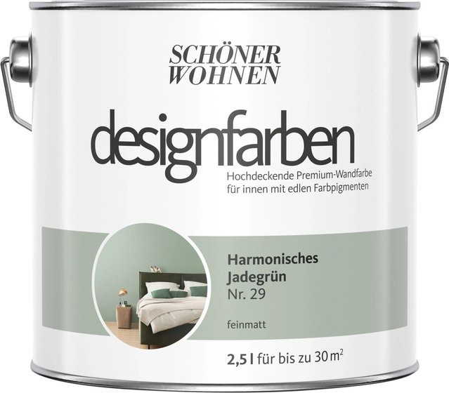 Schöner Wohnen Designfarben Wandfarbe Jadegrün matt 2,5 l - Bild 1