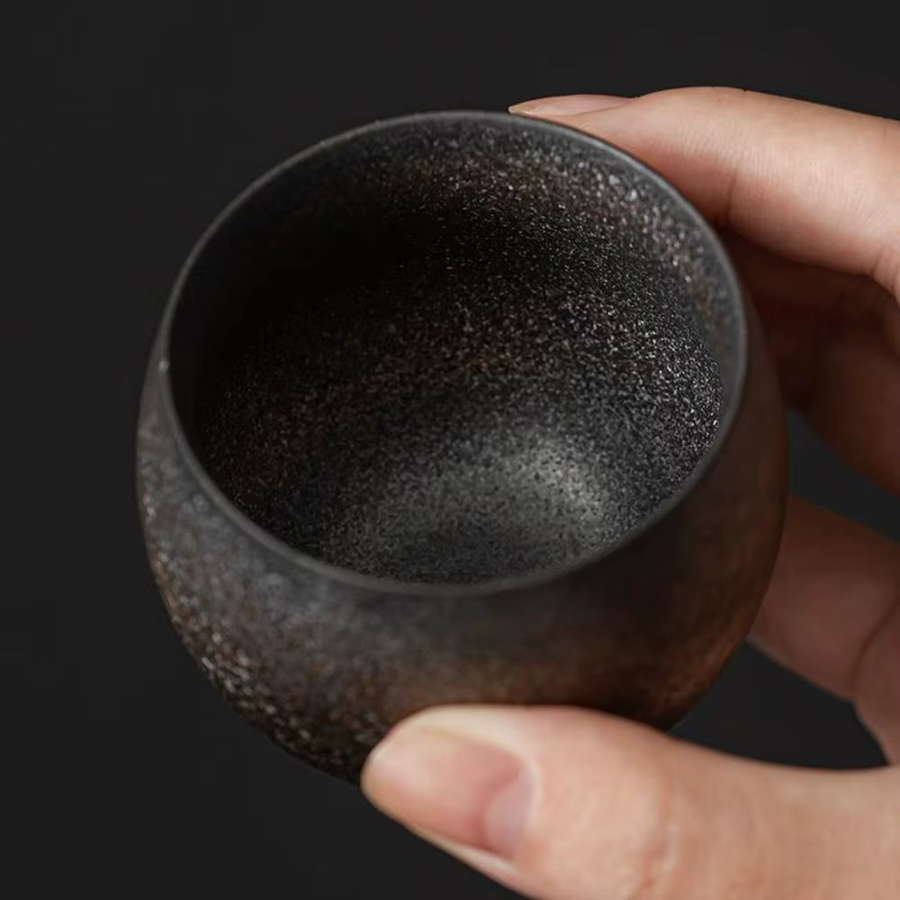 Handgemachte japanische Steinzeug Teetasse im Retro-Stil, 80 ml - Bild 1