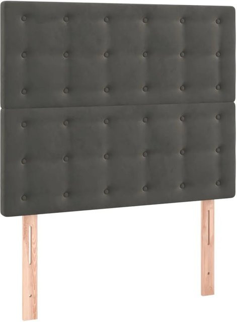 vidaXL LED Kopfteil aus Samt in Dunkelgrau mit integrierter Beleuchtung und USB-Anschluss, B/T/H: 128 x 80 x 5 cm - Bild 1