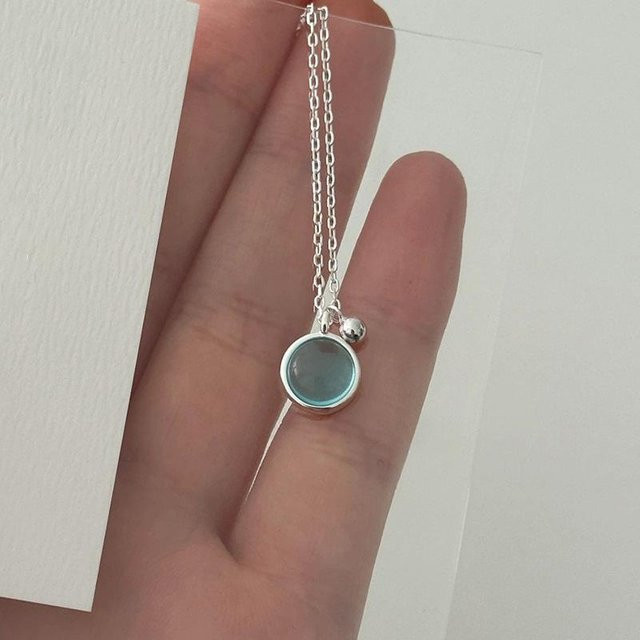 Lucky Star Jewelry Halskette, blaue runde Perlen, Edelstahl, Damen - Bild 1