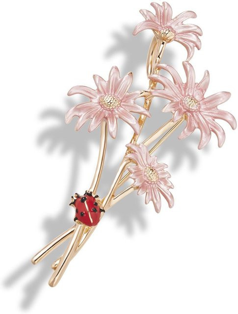 YIRAN Brosche Daisy Rose Blume Emaille, Damen, weiß - Bild 1
