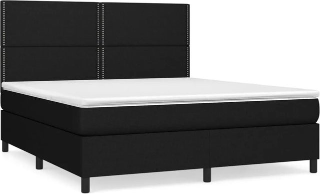 vidaXL Boxspringbett Hybrid mit Matratze Schwarz B/T/H: 180 x 200 x 128 cm - Bild 1