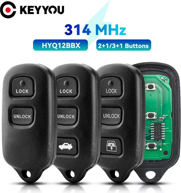 KEYYOU Fernbedienung Autoschlüssel HYQ12BBX in Schwarz für Toyota Highlander Camry Solara Corolla Sienna Celica Tundra Echo mit 314 MHz - Bild 1