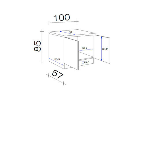 Flex-Well Spülenunterschrank Avila in Magnolie matt, B/H/T: 100 x 85 x 60 cm - Bild 2