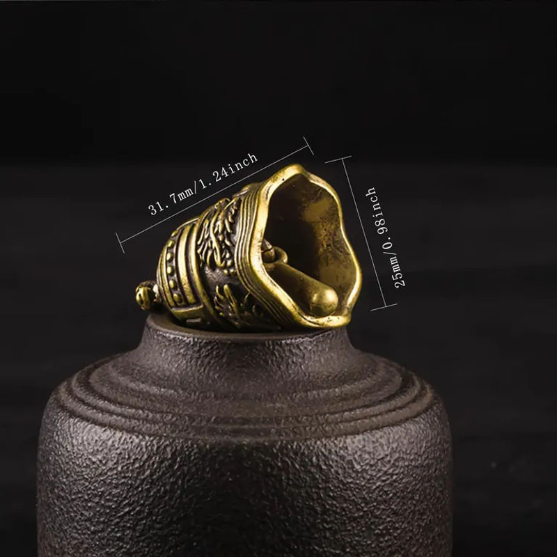 SZ-Damai 2er-Set dekorative Glocken-Anhänger aus Messing in Gold, Vintage Hängedekoration aus Metall - Bild 2
