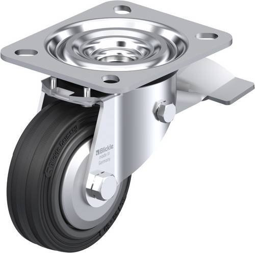 Blickle L-VPP 80R-ST-FA Lenkrolle mit Feststeller in Schwarz und Silber, Rad-Durchmesser: 80 mm, Tragfähigkeit: 50 kg - Bild 1