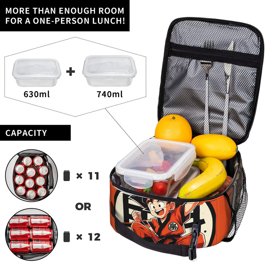 Bandai Dragon Ball Lunch Bag Father & Son Goku Isolierte Kühltasche für Unisex in Orange B: 26,0 cm, T: 21,0 cm - Bild 3
