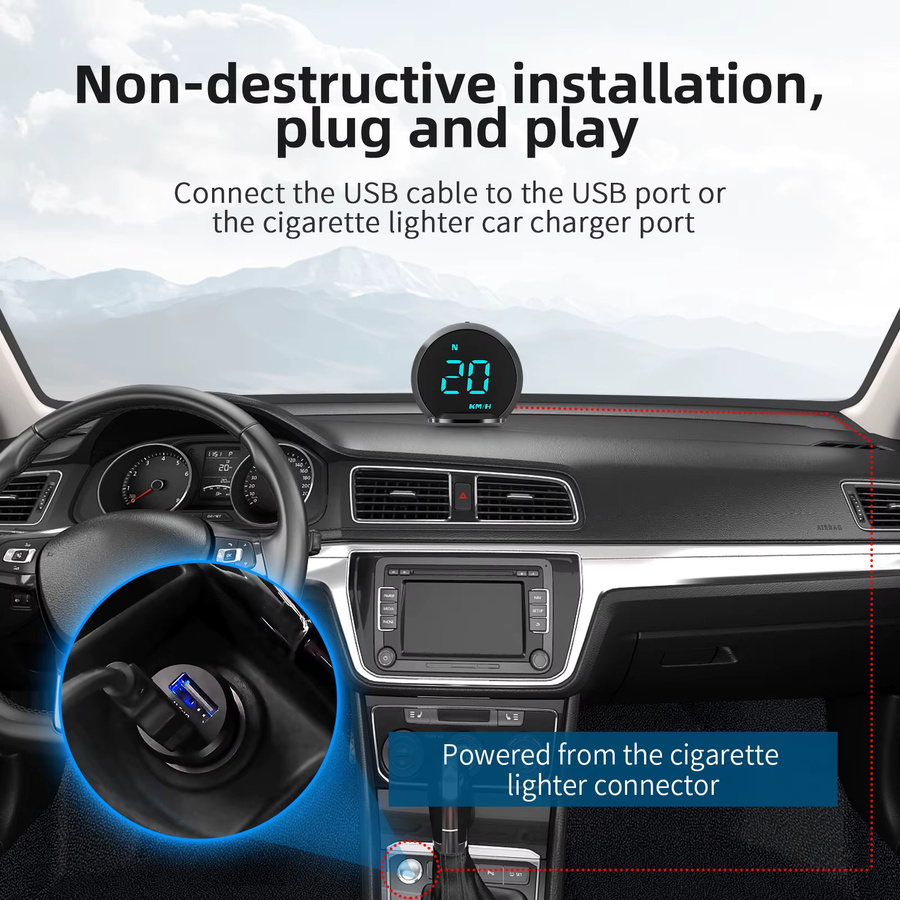 MAIMEIMI Universelles Head-up-Display G13 mit GPS, digitaler Tachometer und Müdigkeitsalarm für alle Autos - Bild 4