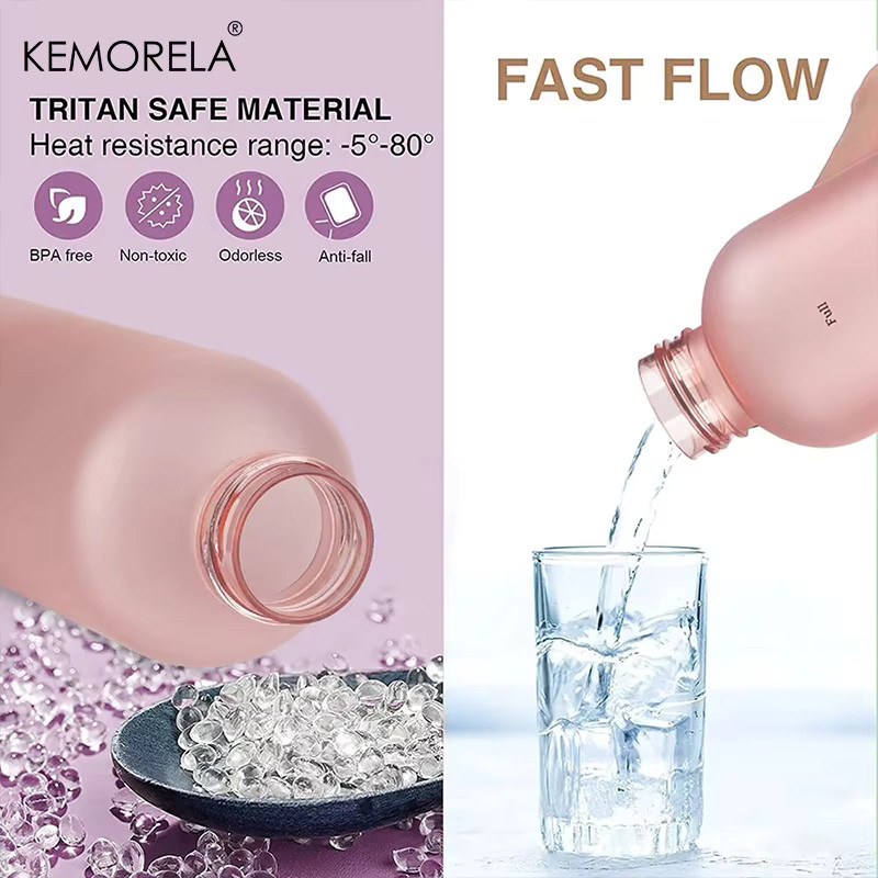 KEMORELA Wasserflasche mit Zeitmarkierung in Weiß, 1 l, motivierend, BPA-frei und auslaufsicher für Sport und Outdoor - Bild 3