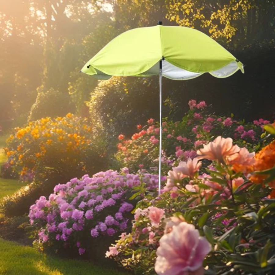 Homyl Pflanzen-Regenschirm als Schattenabdeckung für den Außenbereich in Rot, höhenverstellbar und teleskopisch für Garten, Terrasse und Blumenkübel - Bild 1