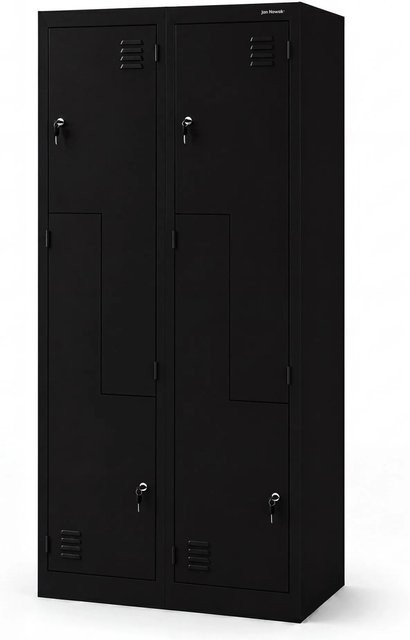 JAN NOWAK Kleiderschrank JULIA in L-Form aus Metall in Schwarz, Höhe: 185 cm, Breite: 80 cm, Tiefe: 40 cm - Bild 1