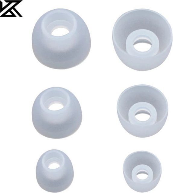 KZ Silikon-Ohrpolster für In-Ear-Kopfhörer, 3 Paar (6 Stück), transparent, geräuschisolierend und bequem - Bild 1
