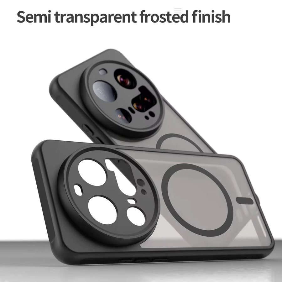 Matte und durchscheinende magnetische Handyhülle für Xiaomi 15 Ultra mit MagSafe Kompatibilität und Slim Drop Protect in Schwarz, Grün oder Transparent - Bild 4