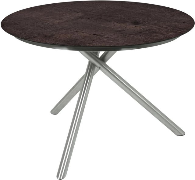 DELUKE Gartentisch HENRIK Rund, Edelstahl und Kunststoff, Schwarz, B/T/H: 110 x 110 x 75 cm - Bild 1