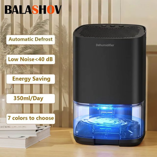 BALASHOV Luftentfeuchter mit Basis-Luftfilter in Schwarz, 1000ml Feuchtigkeitsabsorber für Zuhause, Büro und Küche - Bild 1