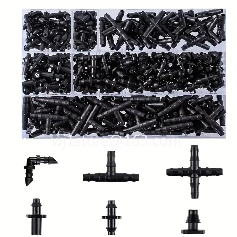 HAOYUNMA 280-teiliges Barb-Verbinder-Bewässerungszubehör-Set mit Tropfbewässerungs-Hakenverbindern in Schwarz - Bild 4