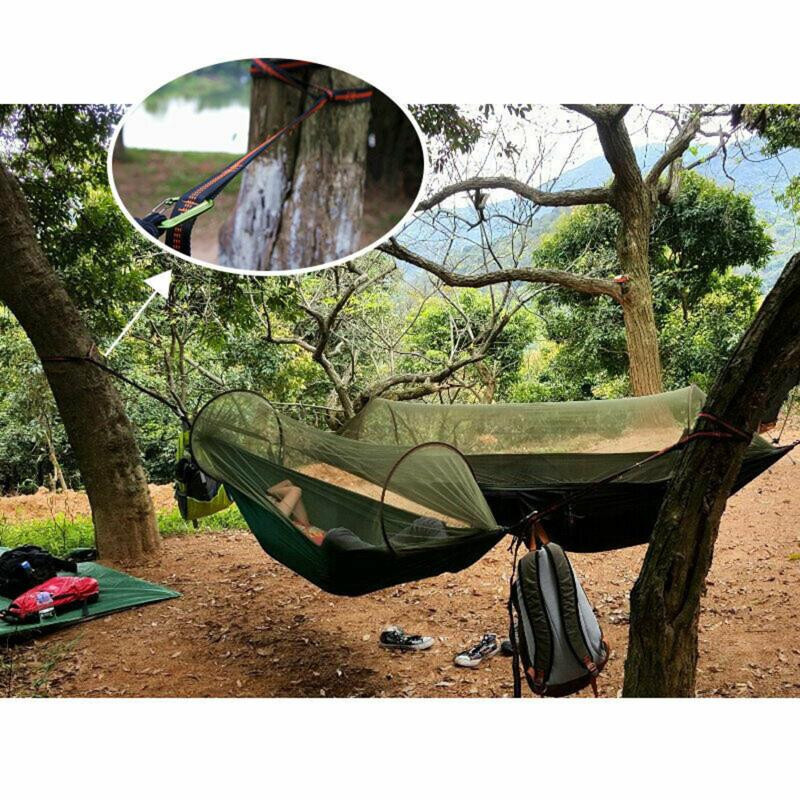 Binchi Keji Travel Hängemattengurte aus Polyester mit Ringschnalle, 2 Stück, Blau/Mehrfarbig - Bild 5