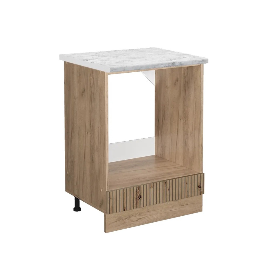 Vicco Herdbauschrank R-Line in Artisan-Eiche und Goldkraft Eiche mit Marmor-Optik, Breite: 60 cm, Höhe: 81,6 cm, Tiefe: 60 cm - Bild 2