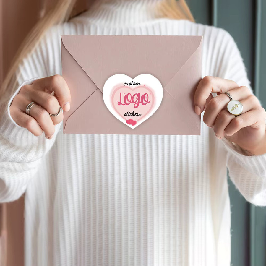 Personalisierbare Valentinstag-Aufkleber von joy-enlife in Herzform für deine Süßigkeiten-Verpackung und Hochzeits-Dekoration aus Papier - Bild 3