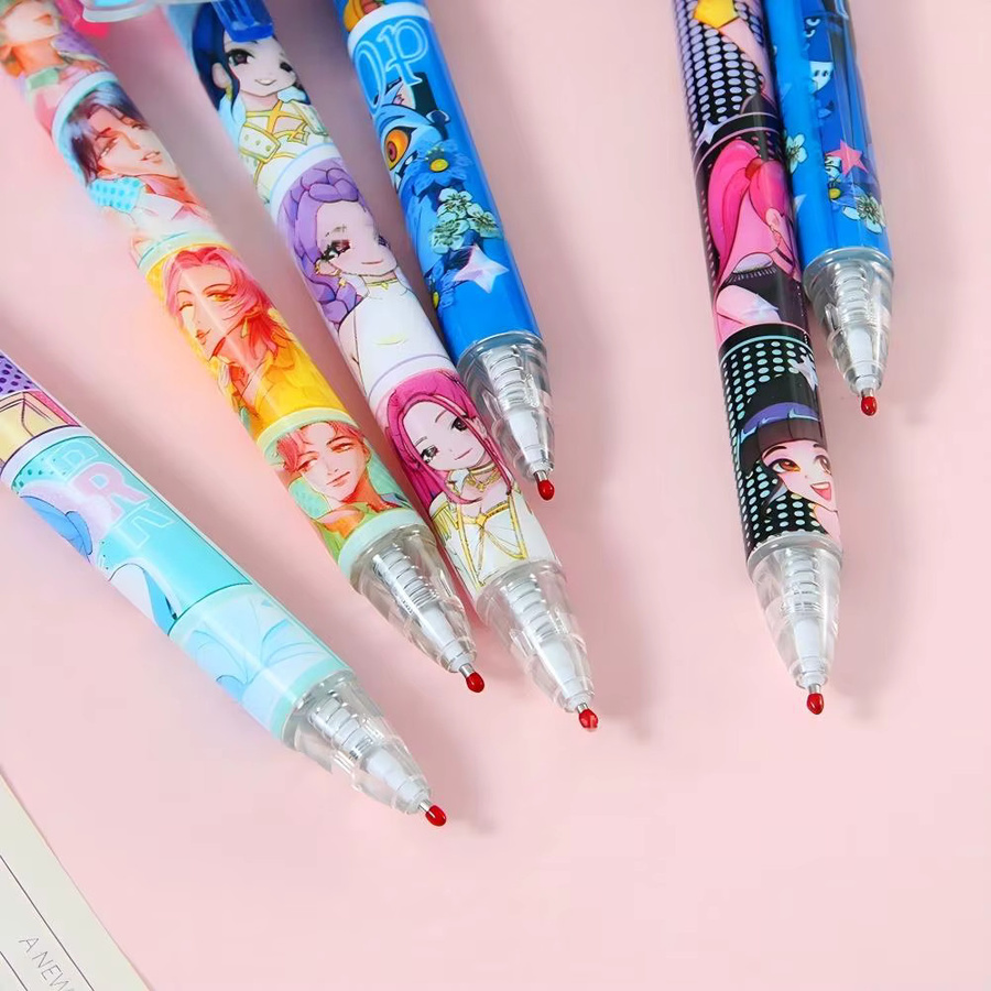 Bandai Anime Girls Lumi Mila Zoi Hunters Gelstifte mit schwarzen Acryl-Charms, Mehrfarbig - Bild 3