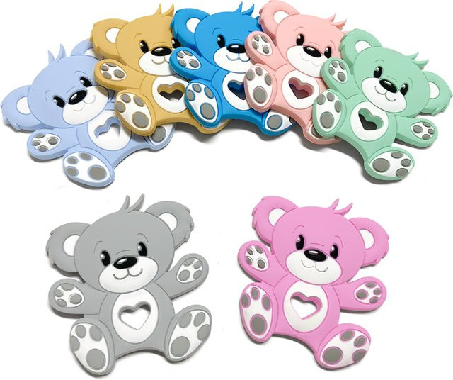 Lcmombay Silikon Bären-Beißring in Mehrfarbig als DIY-Anhänger für Babyprodukte - Bild 1
