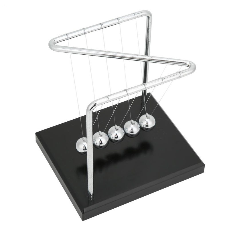 Tooarts Z Typ Pendelkugel Ornament aus Metall und Holz in Silber für modernes Wohnen und Büro - Bild 8