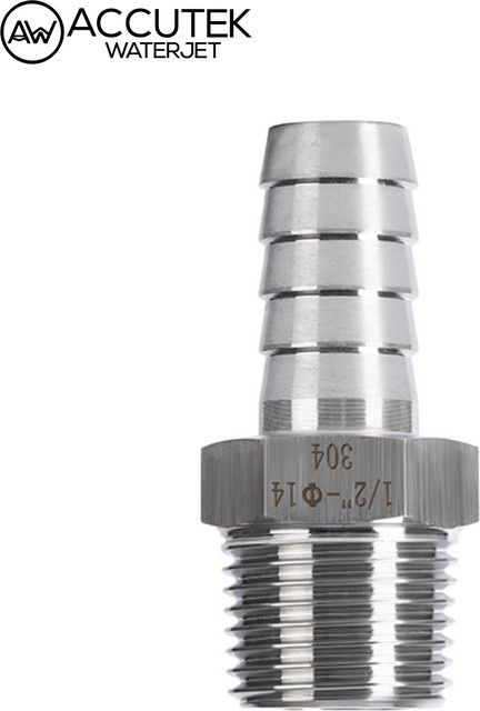 AW Edelstahl-Stecker auf Schlauchanschlüsse aus 304 Edelstahl in Silber mit Widerhakengewinde und BSPT-Verbindung - Bild 1