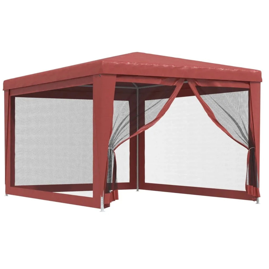 vidaXL Partyzelt Rot mit 4 Mesh-Seitenwänden B: 3 m, T: 4 m, H: 2,46 m - Bild 2